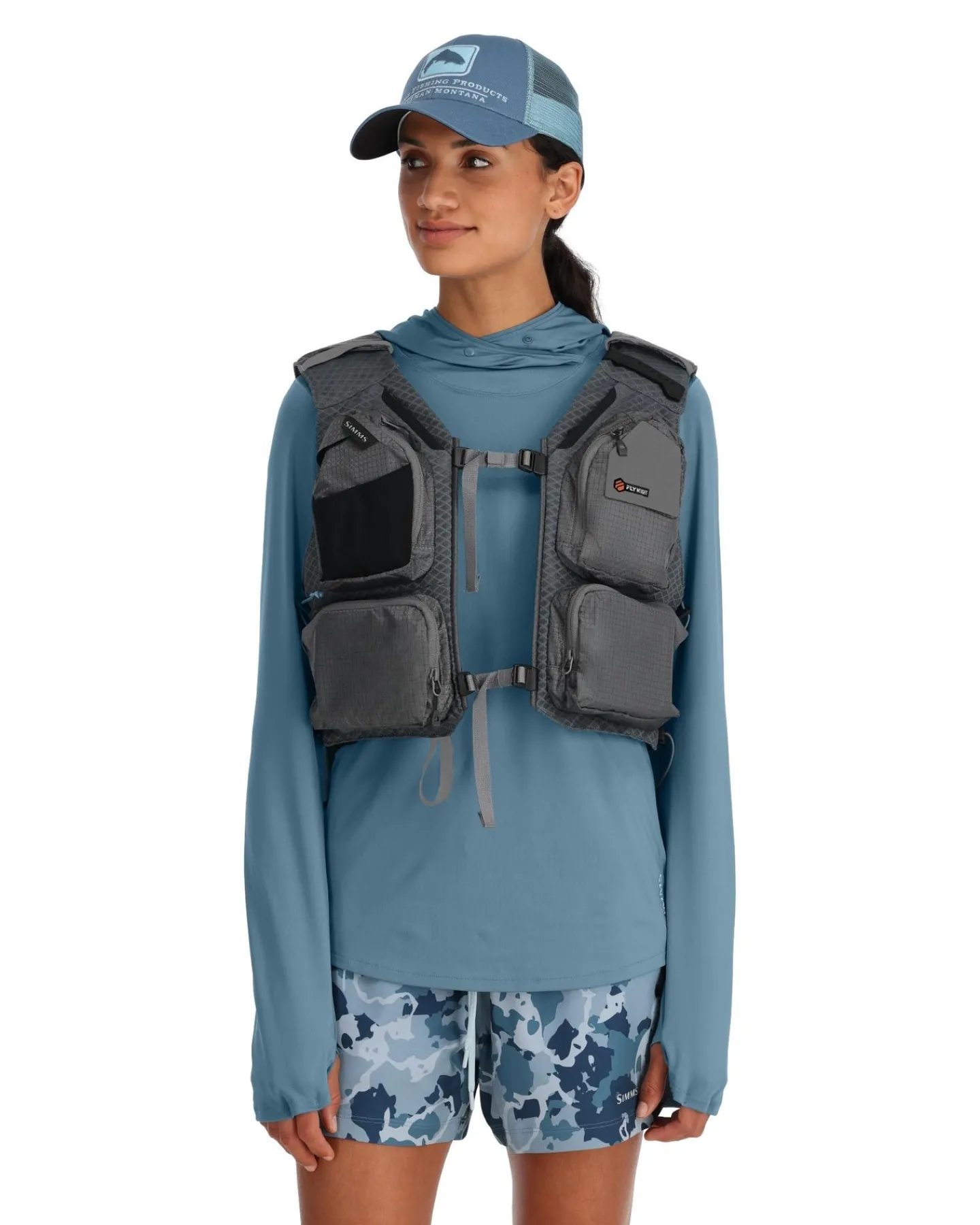 Hot Simms Fishing Flyweight Fishing Vest Smoke