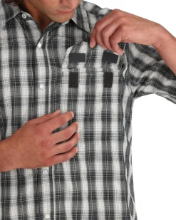 Hot Simms Fishing Men's Big Sky Shirt - Short Sleeve Exuma Plaid