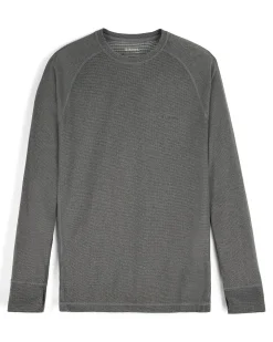 Hot Simms Fishing Men's Strata 160 LS Baselayer Crew Dark Grey Heather