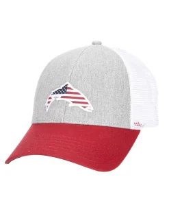 Outlet Simms Fishing USA Catch Trucker Hat Heather Grey