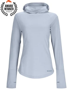 Discount Simms Fishing Women's SolarFlex® Cooling Hoody 2024 Steel Blue